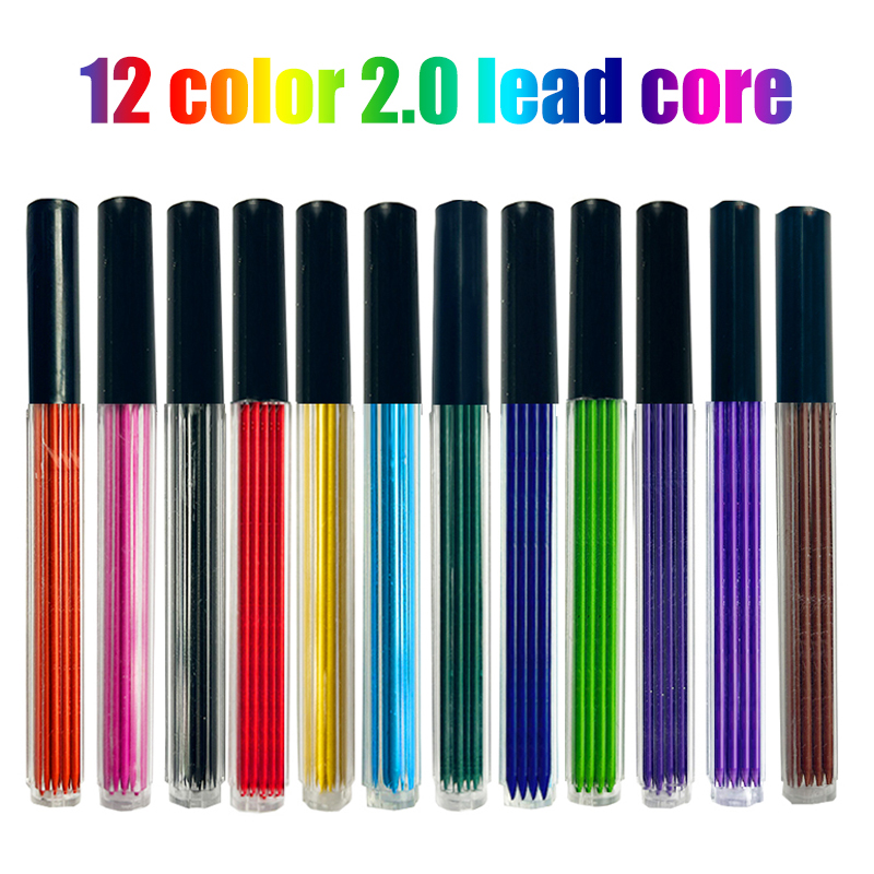12 Colors 2.0mm HB Replaceable - Mechanical Pencil Lead のレビューと価格