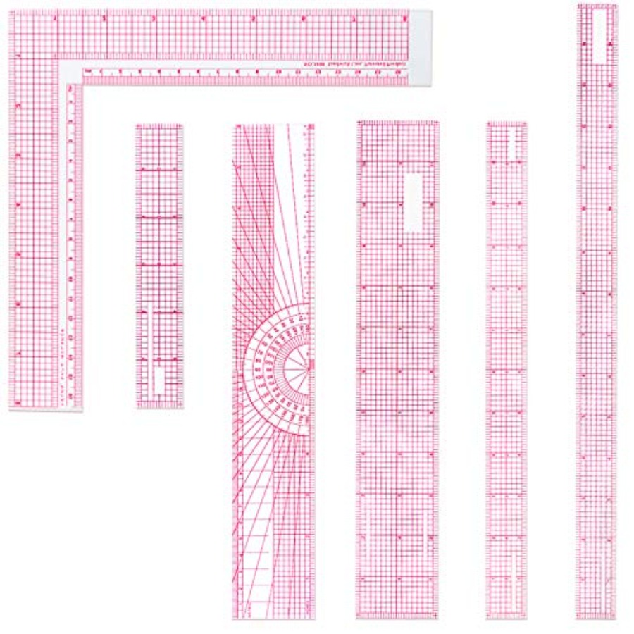 6 Pieces Clear Rulers Sewing T - Ruler Set Transparent のレビューと価格